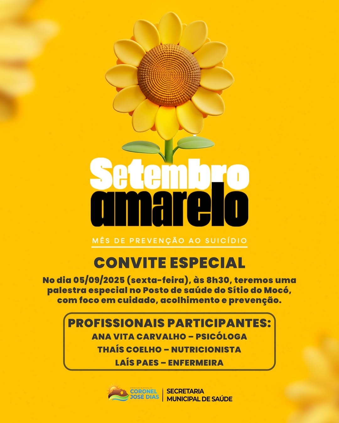 Coronel José Dias promove palestra do Setembro Amarelo no Sítio do Mocó