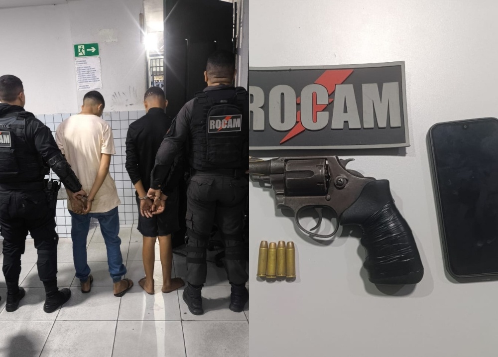 Dupla é presa com arma de fogo após perseguição policial na zona Leste de Teresina