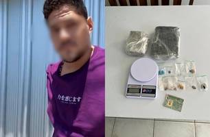 Homem é preso com drogas sintéticas e 'super maconha' na zona Norte de Teresina (Foto: Divulgação/DENARC)