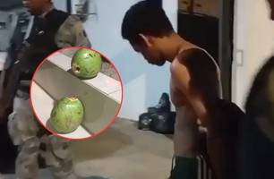 Homem é preso em Teresina vendendo drogas escondidas dentro de cocos (Foto: Reprodução) Homem é preso em Teresina vendendo drogas escondidas dentro de cocos (Foto: Reprodução)