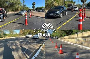 Interdição da Ponte Metálica gera congestionamentos de 3 KM na Br-316 em Timon (Foto: Reprodução) Interdição da Ponte Metálica gera congestionamentos de 3 KM na Br-316 em Timon (Foto: Reprodução)
