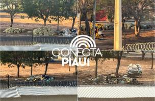Mini-lixão que surgiu por falta de coleta em Teresina completa um mês (Foto: Reprodução) Mini-lixão que surgiu por falta de coleta em Teresina completa um mês (Foto: Reprodução)