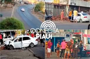 Motorista alterado perde o controle do carro e bate em bar na cidade de Picos (Foto: Reprodução) Motorista alterado perde o controle do carro e bate em bar na cidade de Picos (Foto: Reprodução)