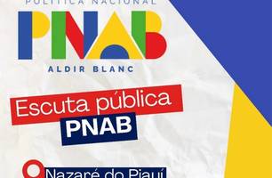 Nazaré do Piauí realiza Escuta Pública da Política Nacional Aldir Blanc no dia 25 (Foto: Reprodução) Nazaré do Piauí realiza Escuta Pública da Política Nacional Aldir Blanc no dia 25 (Foto: Reprodução)