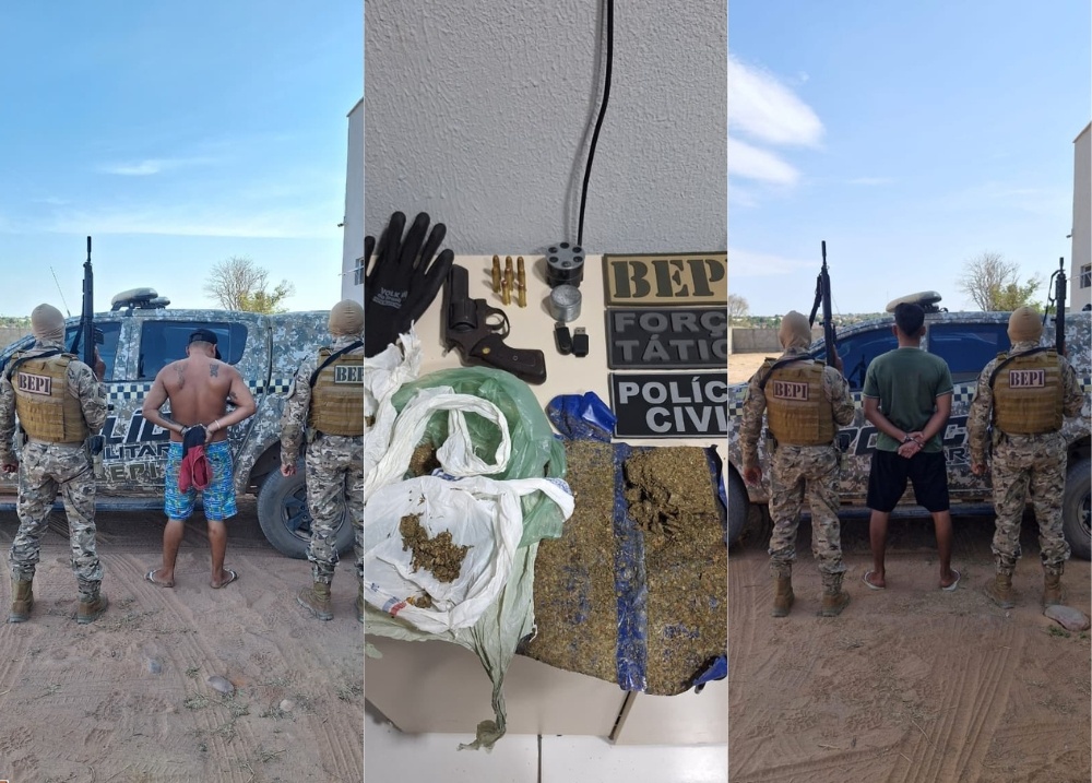 Operação conjunta resulta em prisões por tráfico e posse ilegal de arma em Bom Jesus
