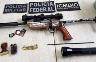 PF prende caçadores e desmonta esquema de caça predatória em parques do Piauí (Foto: Reprodução/PF) PF prende caçadores e desmonta esquema de caça predatória em parques do Piauí (Foto: Reprodução/PF)