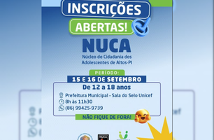 Prefeitura de Altos abre inscrições para o Núcleo de Cidadania dos Adolescentes (Foto: Divulgação/Prefeitura de Altos) Prefeitura de Altos abre inscrições para o Núcleo de Cidadania dos Adolescentes (Foto: Divulgação/Prefeitura de Altos)