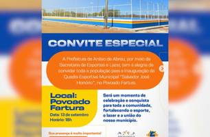 Prefeitura de Anísio de Abreu vai inaugurar nova quadra esportiva (Foto: Reprodução) Prefeitura de Anísio de Abreu vai inaugurar nova quadra esportiva (Foto: Reprodução)