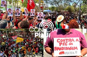 Protesto contra PEC da Blindagem reúne movimentos sociais em Teresina (Foto: Conecta Piauí) Protesto contra PEC da Blindagem reúne movimentos sociais em Teresina (Foto: Conecta Piauí)