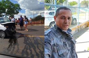 Subtenente da PM-PI morre ao bater contra viatura na BR-316, entre Caxias e Timon (Foto: Reprodução) Subtenente da PM-PI morre ao bater contra viatura na BR-316, entre Caxias e Timon (Foto: Reprodução)