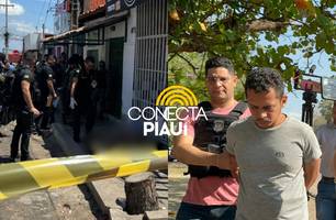 Suspeito de matar homem com facada na zona Leste de Teresina é apresentado no DHPP (Foto: Conecta Piauí) Suspeito de matar homem com facada na zona Leste de Teresina é apresentado no DHPP (Foto: Conecta Piauí)