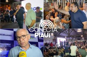 Tiago Vasconcelos e Georgiano Neto reúnem população em Parnaíba em grande encontro (Foto: Conecta Piauí) Tiago Vasconcelos e Georgiano Neto reúnem população em Parnaíba em grande encontro (Foto: Conecta Piauí)