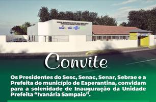 Unidade do Sesc, Senac, Senar e Sebrae será entregue à população de Esperantina (Foto: Reprodução) Unidade do Sesc, Senac, Senar e Sebrae será entregue à população de Esperantina (Foto: Reprodução)